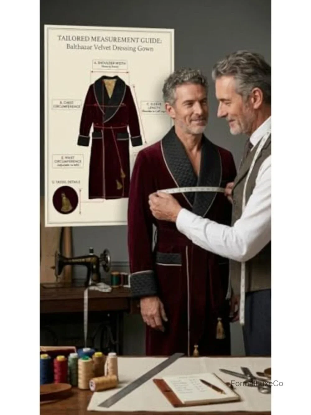 Men's Velvet Smoking Jacket Shawl Collar Belted Longline Robe Wedding Groom